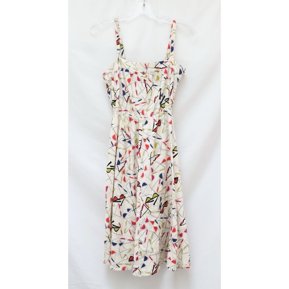Cooperative novelty print summer dress cotton M medium sunglasses beach retro